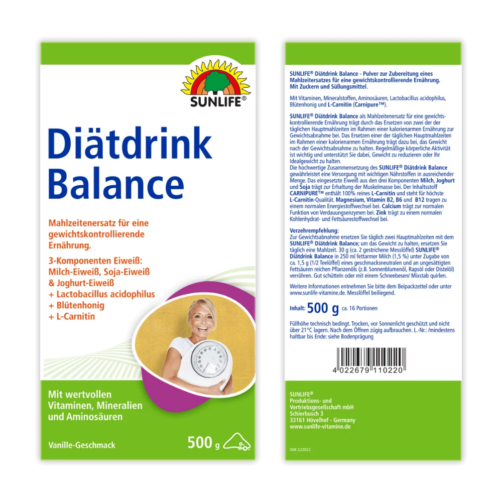 Sunlife | Diätdrink Balancefür eine ausgewogene Gewichtsreduktion - 500g