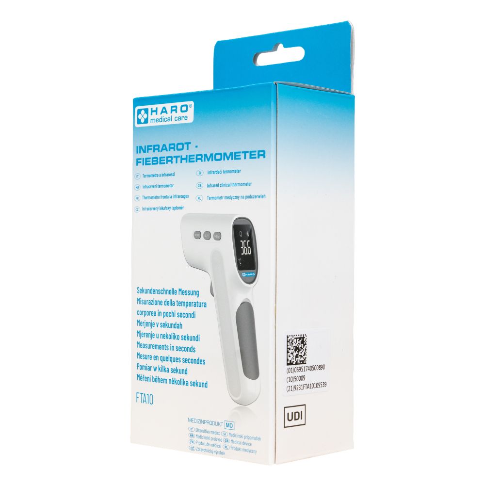 Haro | Digitales Infrarot‑Thermometer – Berührungslose Messung + Batterien enthalten