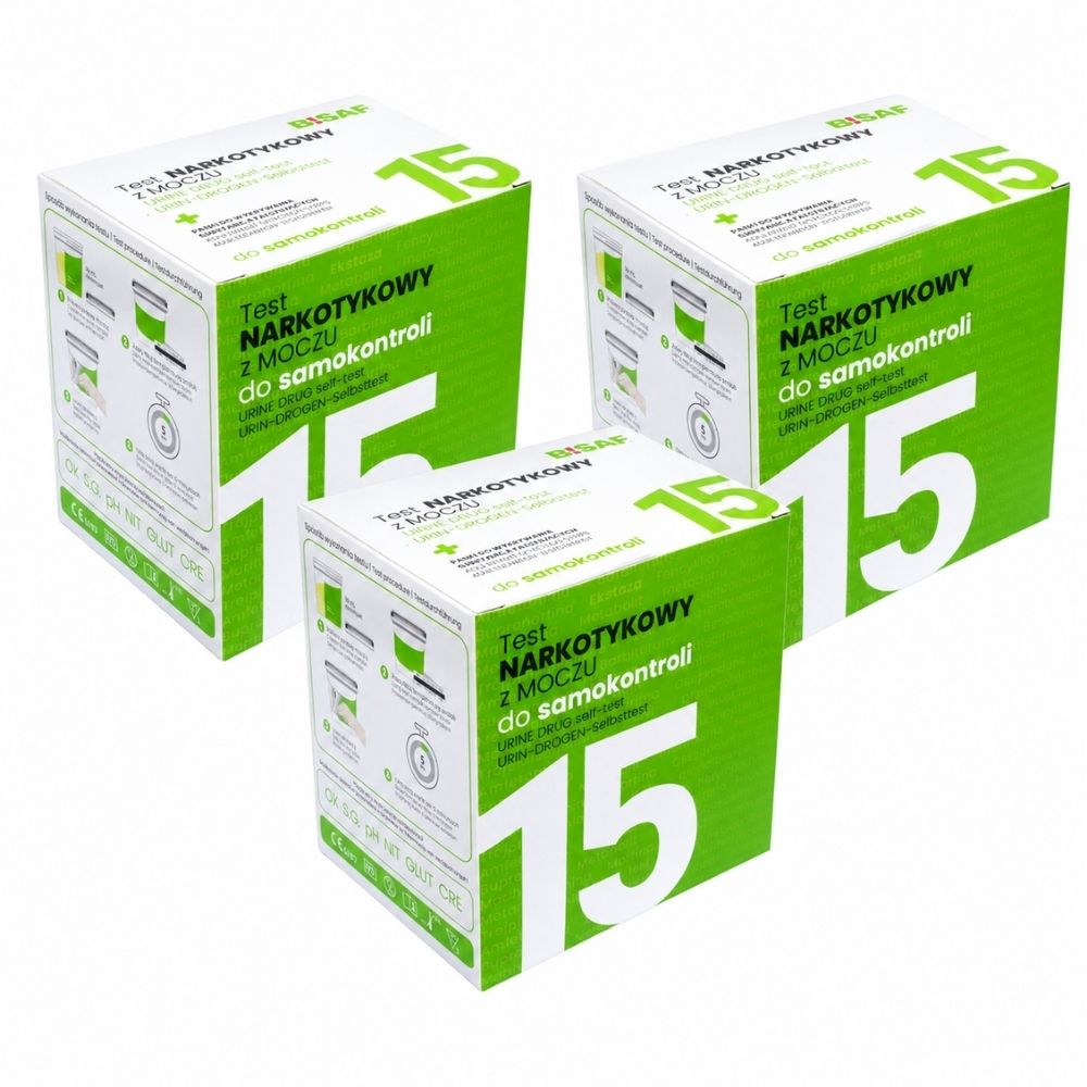 BISAF 15-in-1 Drogentest Urin – Testbecher für 15 Substanzen – 1 Stück