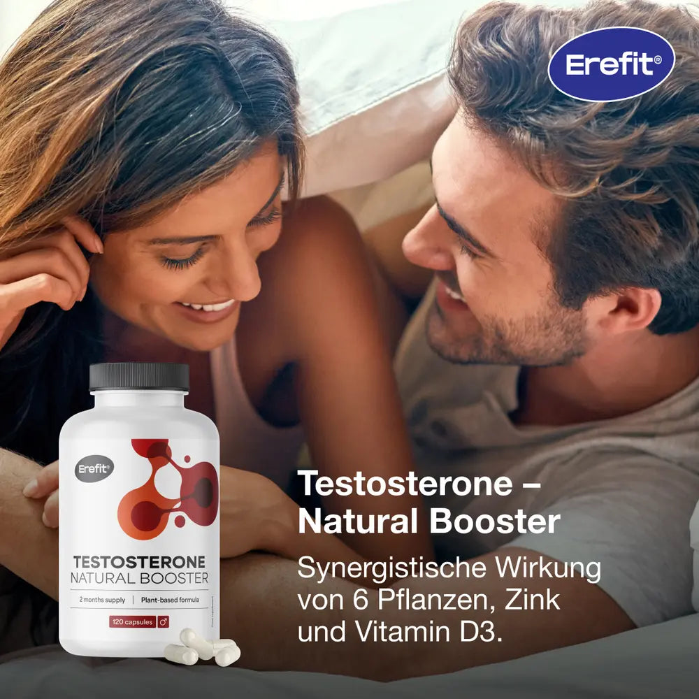 Erefit | Testosterone – Natural Booster – Alternative zu Viagra und Kamagra - 120 Kapseln