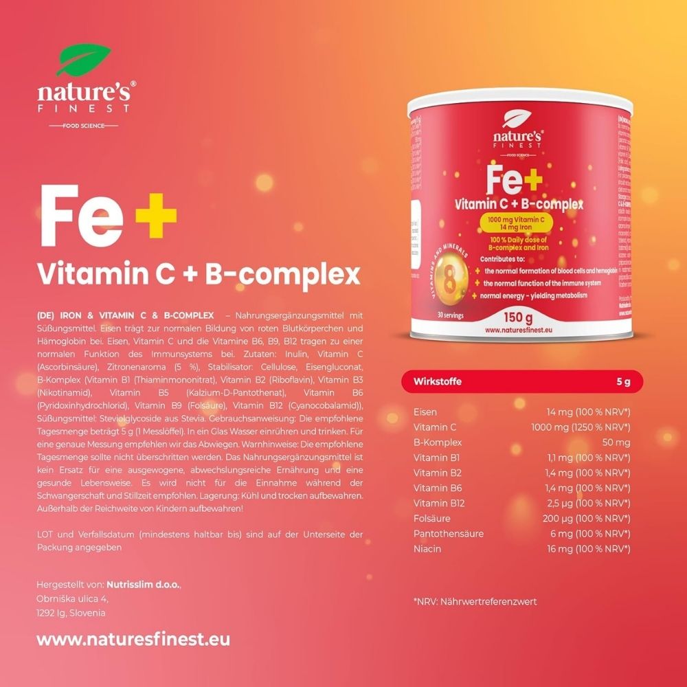 Nature's Finest I Eisen + Vitamin C + B-Komplex