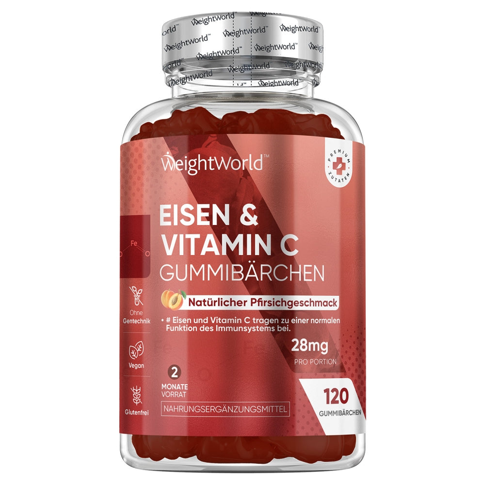 WeightWorld | Eisen mit Vitamin C für mehr Energie & starke Abwehr - 120 Gummibärchen