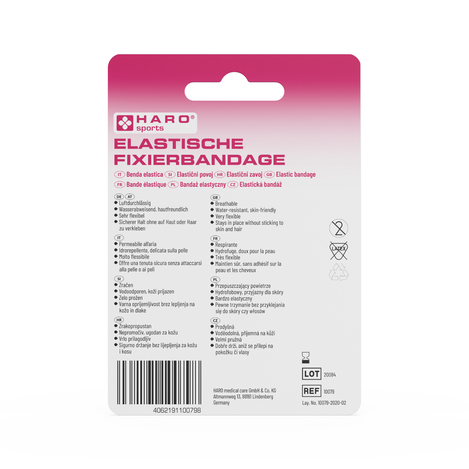 Haro | Elastische Fixierbandage - Blau 2,5m x 2,5cm