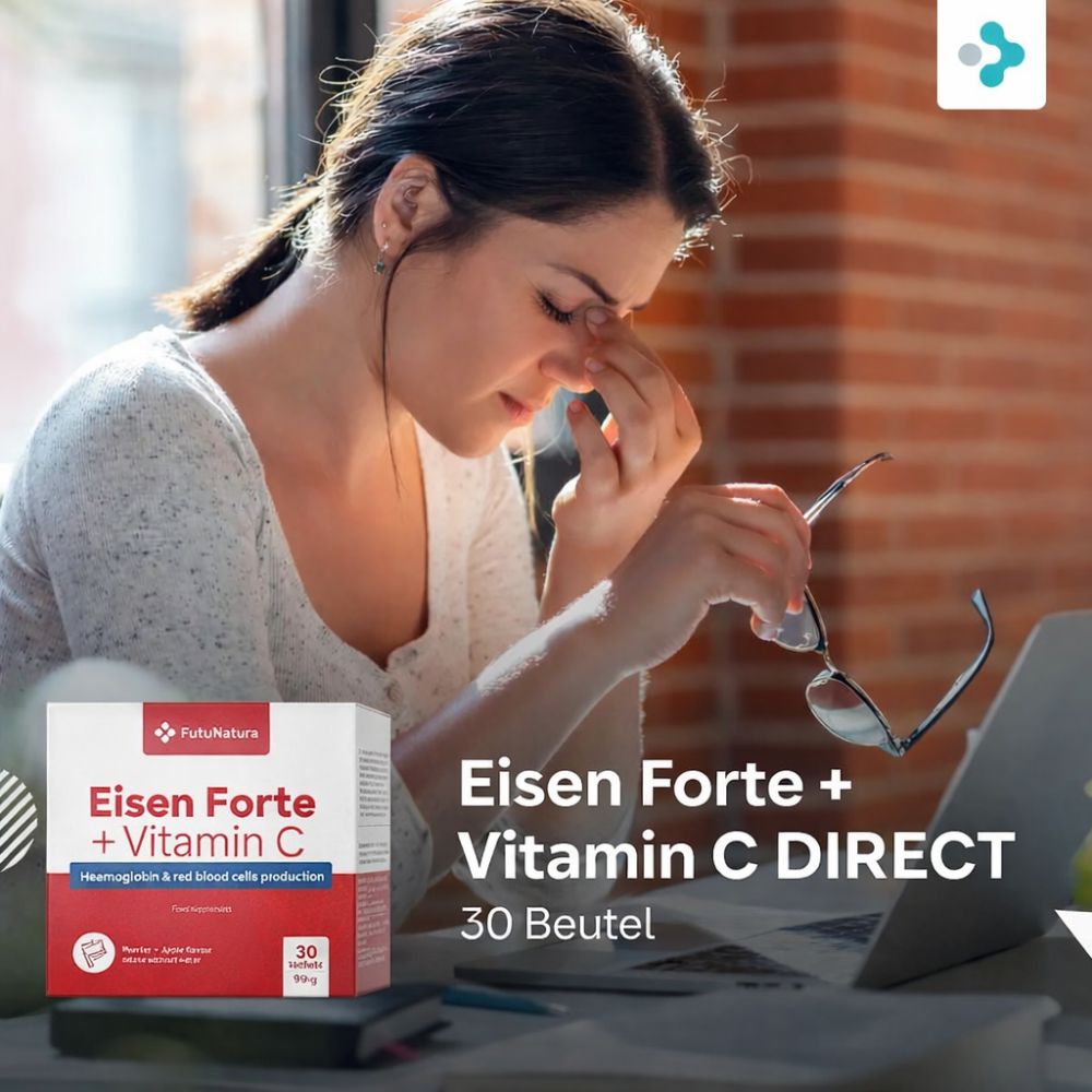 FutuNatura | Eisen Forte + Vitamin C DIRECT - Blut, Immunität, Energie - 30 Beutel