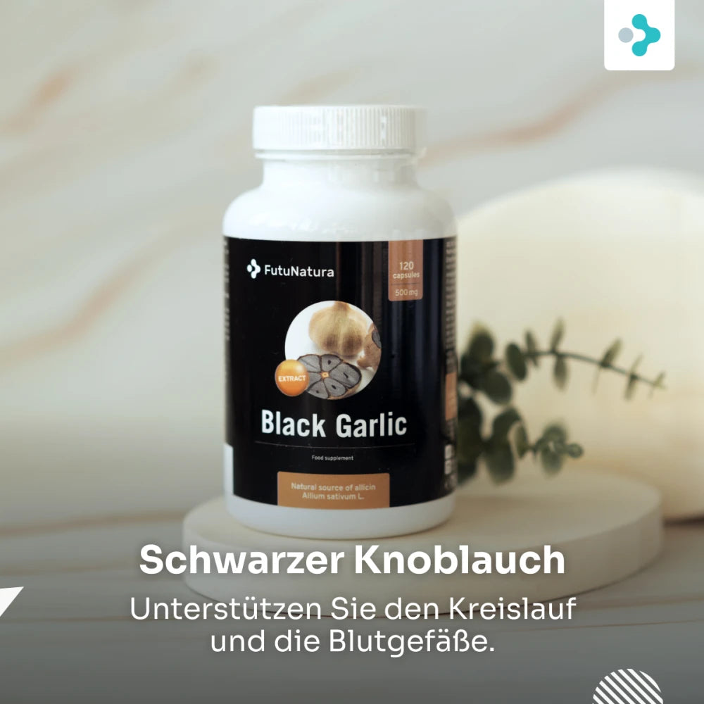 FutuNatura | Schwarzer Knoblauch 500 mg - Immunität und Blutkreislauf - 120 Kapseln