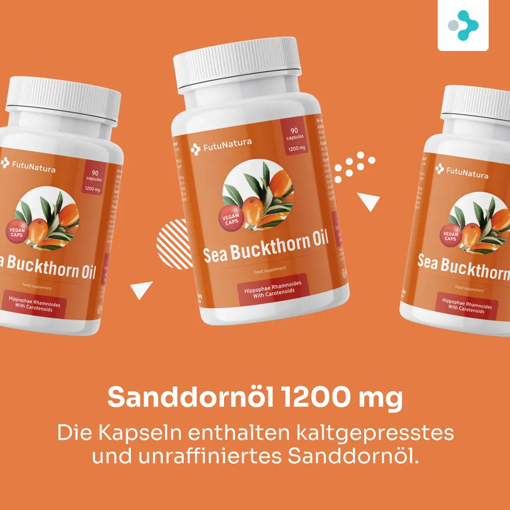 FutuNatura | Sanddornöl 1200 mg - Verdauung, Immunsystem und Herz-Kreislauf - 90 Kapseln