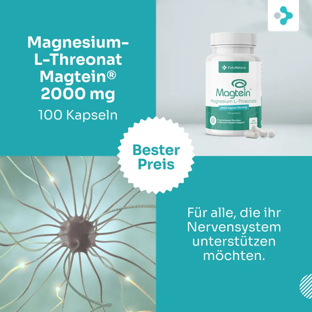 FutuNatura | Magnesium L-Threonat Magtein® 2000 mg - 100 Kapseln