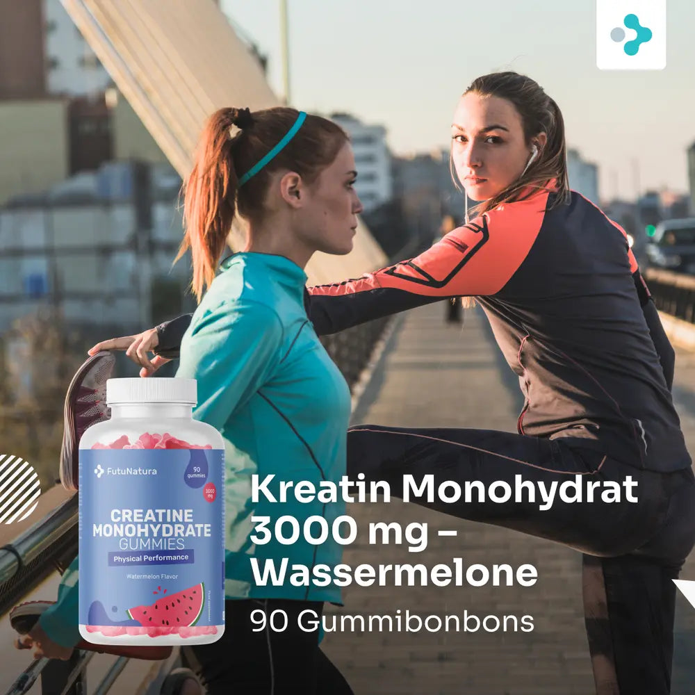 FutuNatura | Kreatin Monohydrat 3000 mg – Wassermelone - 90 Gummibonbons