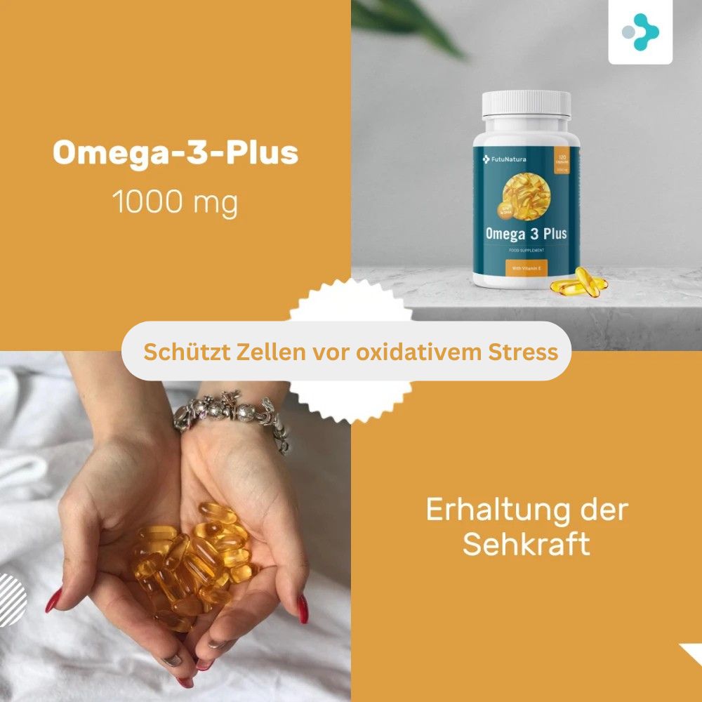 FutuNatura | Omega-3-Plus 1000 mg für das Herz und Gehirn - 120 Weichkapseln