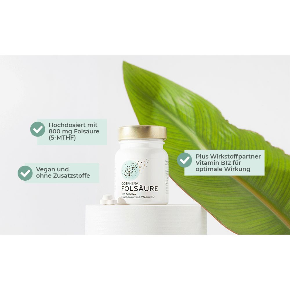 Cosphera | Folsäure Tabletten für Schwangere - 180 Stück