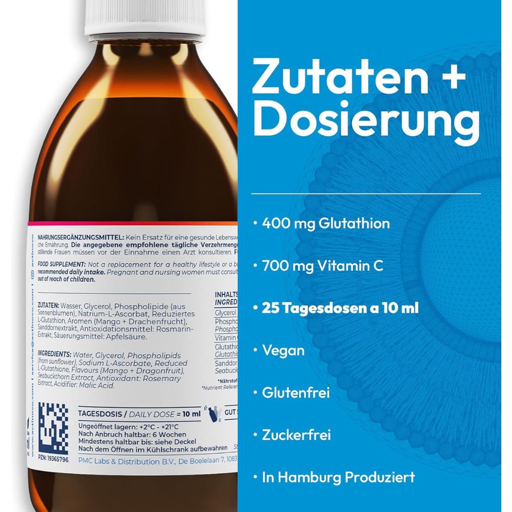 ActiNovo | Glutathion Liposomal 400mg mit Mango- & Drachenfruchtgeschmack - 250ml