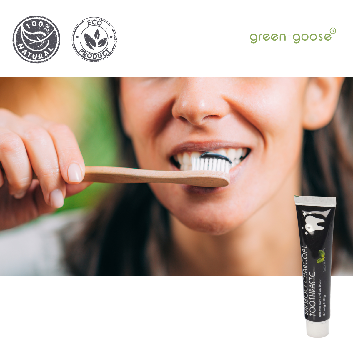 green-goose | Premium Sensitiv Aktivekohle Zahnpasta