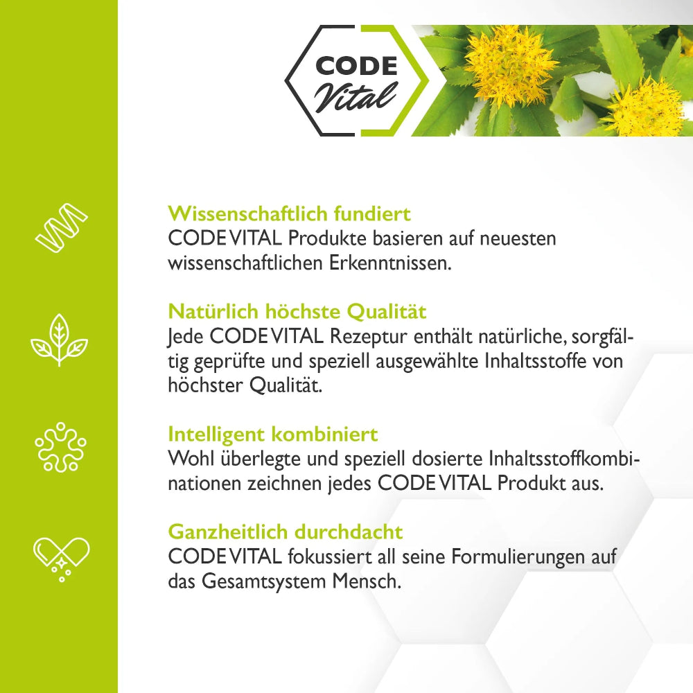 Code Vital | Griffonia & Rhodiola Rosea - Happy Formula - 100 % natürliche Glücks-Formel