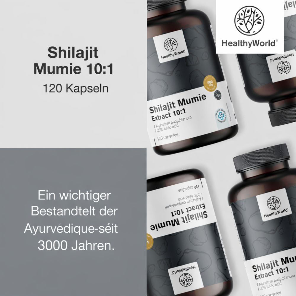 HealthyWorld | Shilajit Mumie Extract 10:1 - 120 Kapseln