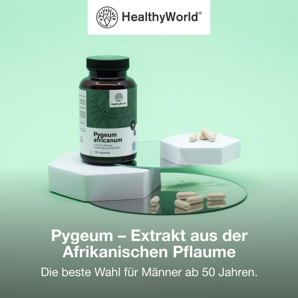 HealthyWorld | Pygeum – Extrakt aus afrikanischem Pflaumenbaum - 120 Kapseln