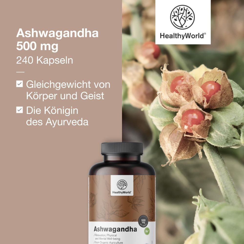 HealthyWorld | Ashwagandha 500 mg - 240 Kapseln
