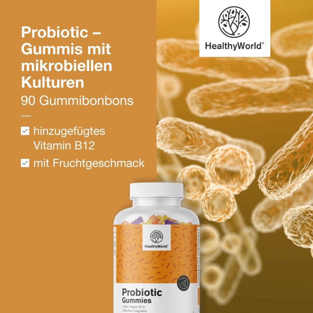 HealthyWorld | Probiotic – Gummis mit mikrobiellen Kulturen - 90 Gummibonbons