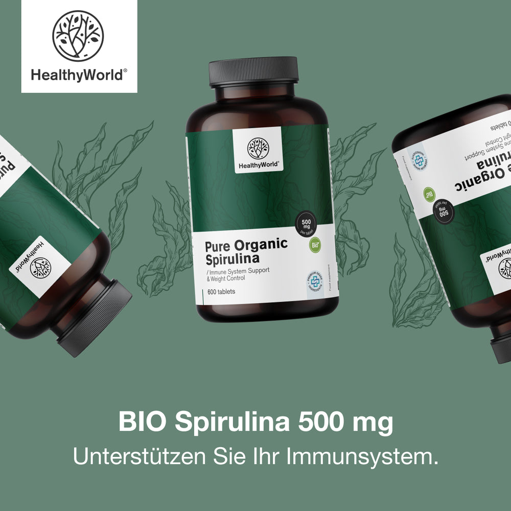 HealthyWorld | BIO Spirulina 500 mg - 600 Tabletten