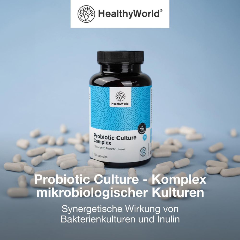 HealthyWorld | Probiotic Culture - Komplex mikrobiologischer Kulturen - 120 Kapseln