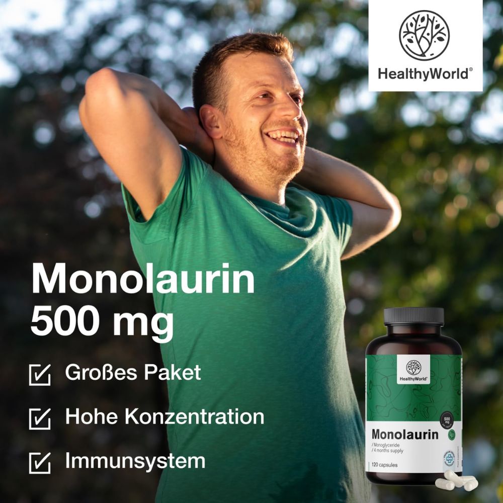 HealthyWorld | Monolaurin 500 mg – 120 Kapseln