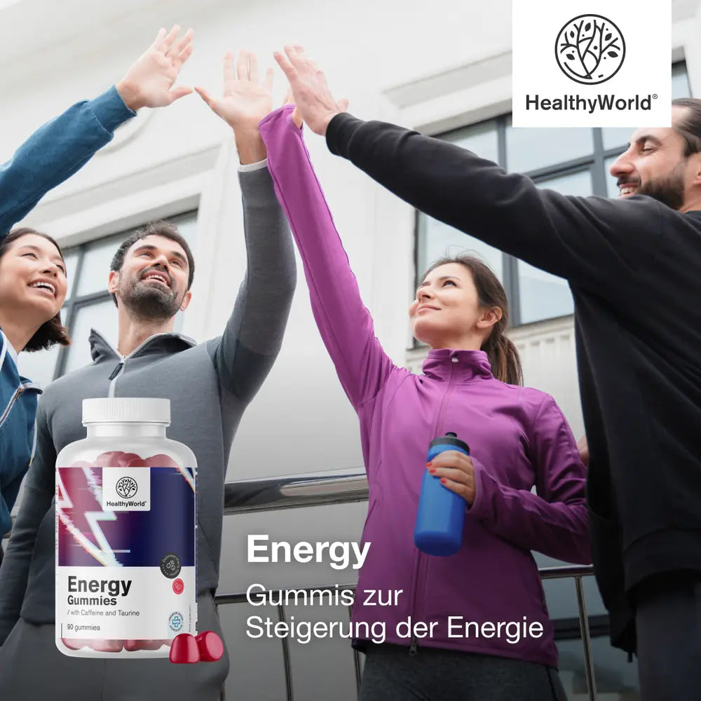 HealthyWorld | Energy – Gummis für Energie & weniger Müdigkeit – 90 Gummibonbons