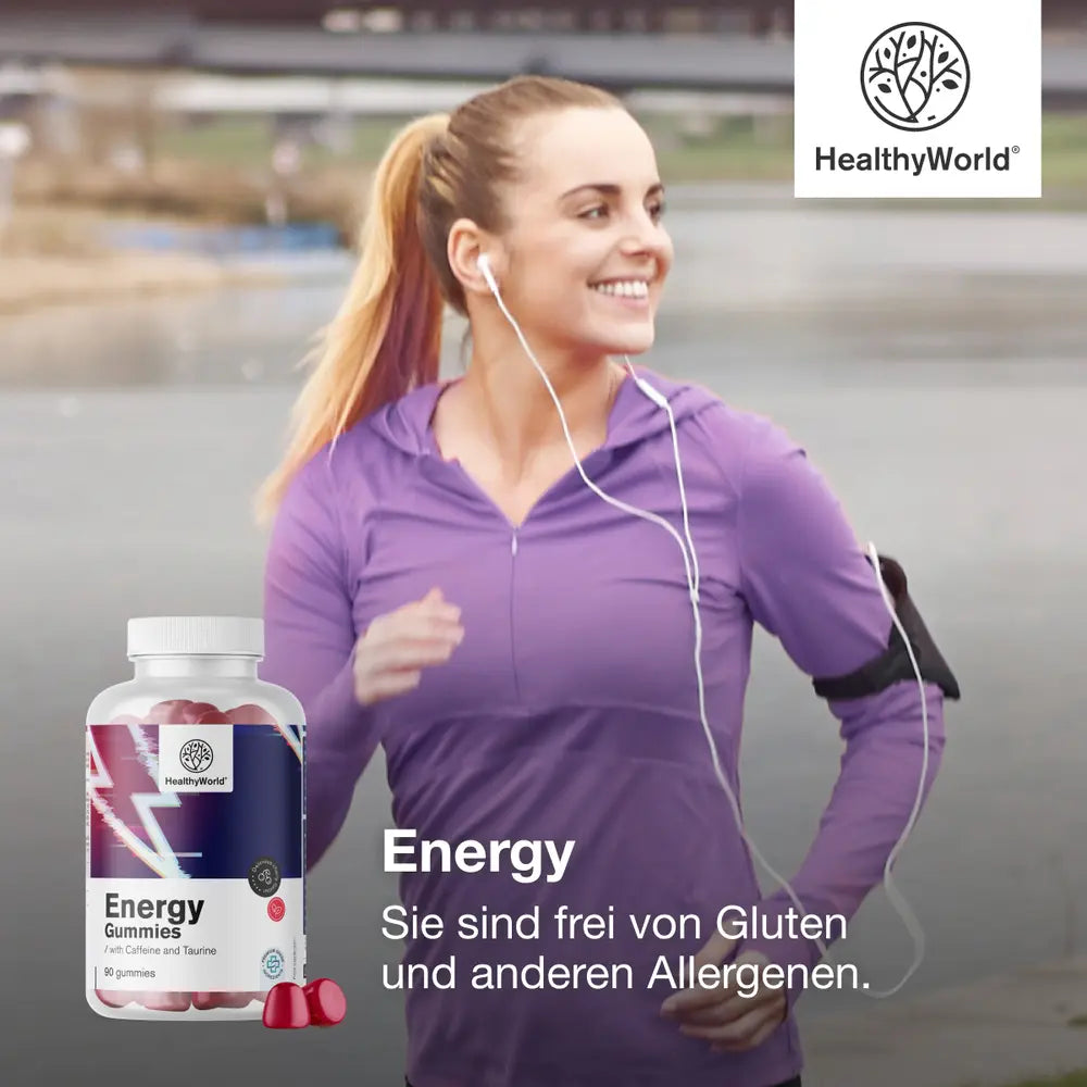 HealthyWorld | Energy – Gummis für Energie & weniger Müdigkeit – 90 Gummibonbons