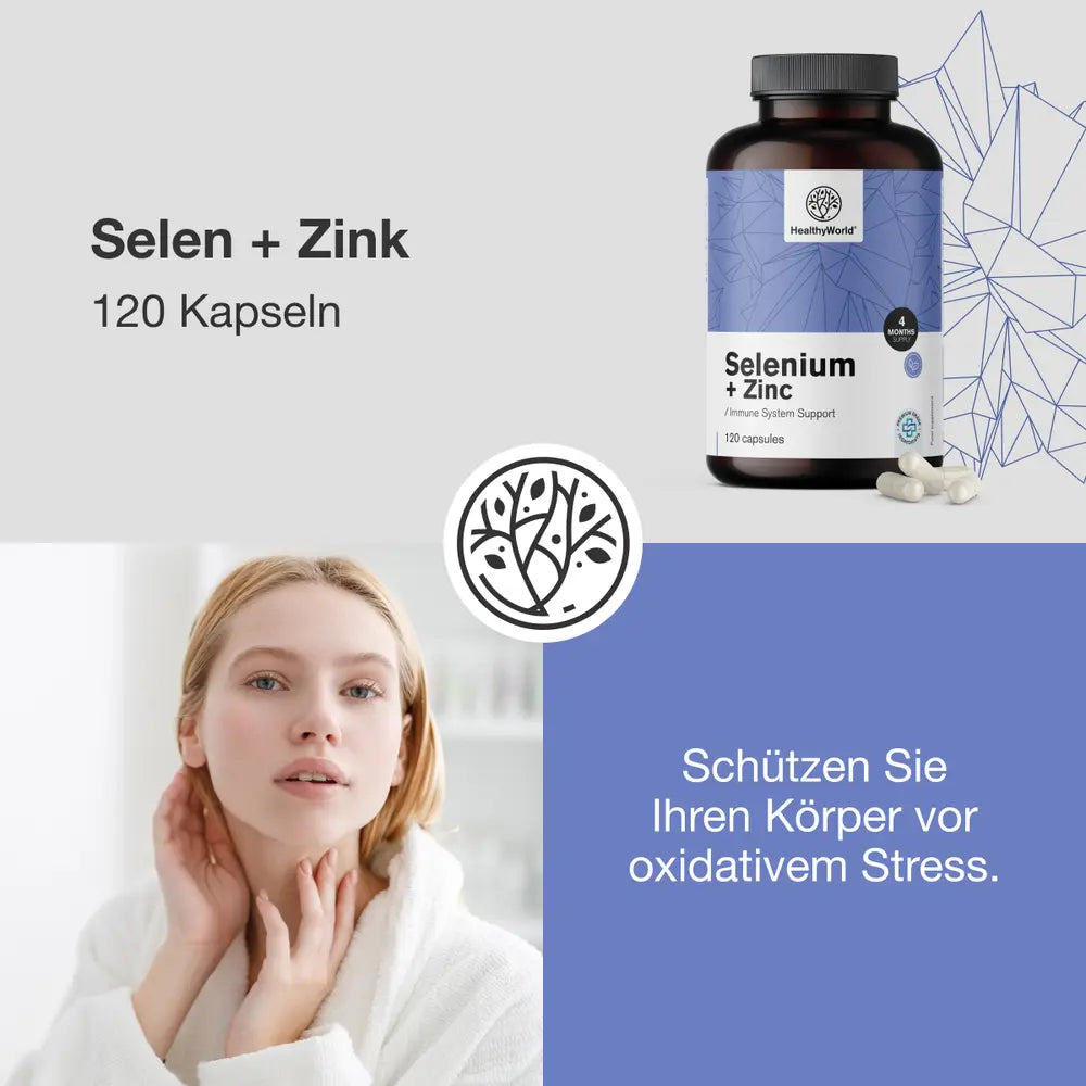 HealthyWorld | Selen + Zink zur Stärkung der Immunität - 120 Kapseln
