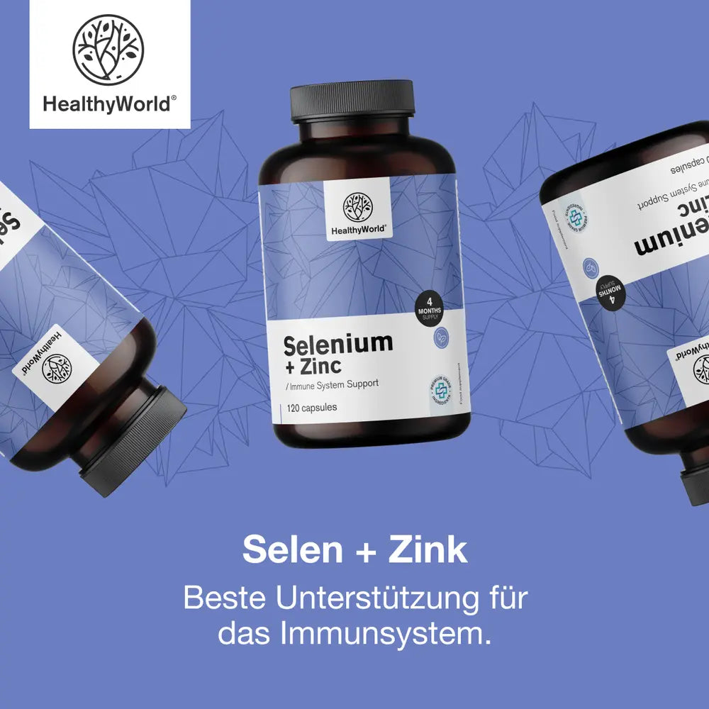 HealthyWorld | Selen + Zink zur Stärkung der Immunität - 120 Kapseln