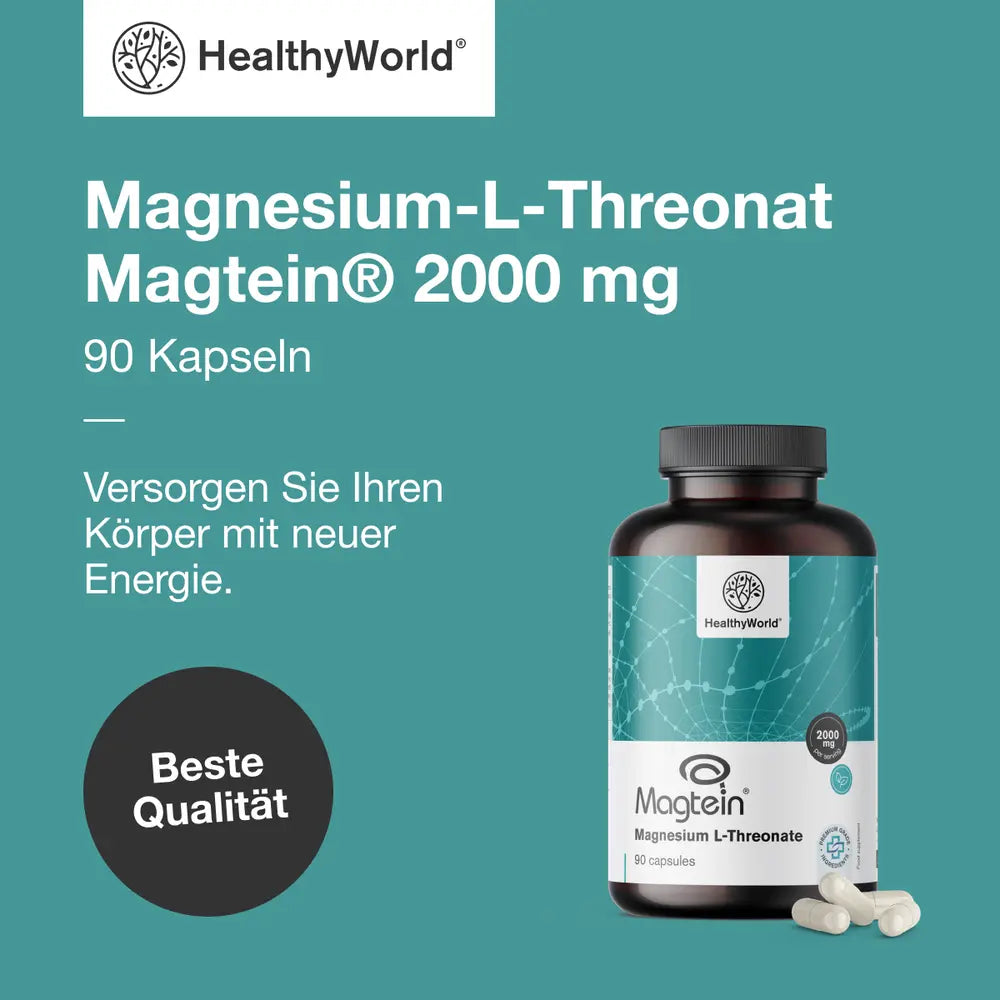 HealthyWorld | Magnesium Magtein® L-Threonat  2000 mg - 90 Kapseln
