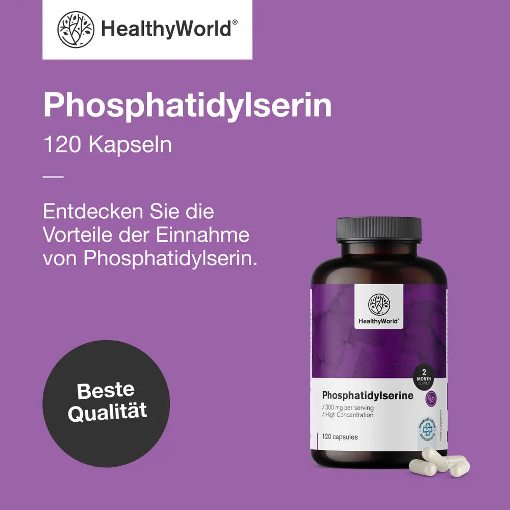 HealthyWorld | Phosphatidylserin zur Unterstützung in stressigen Zeiten – 120 Kapseln