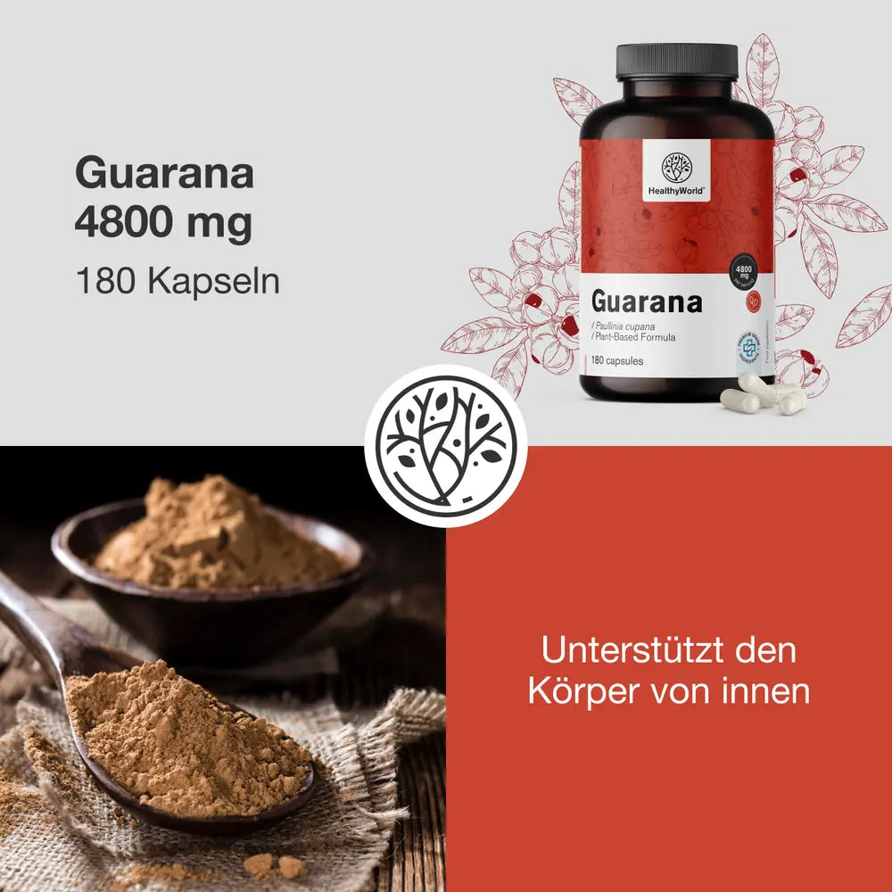 HealthyWorld | Guarana 4800 mg - 180 Kapseln