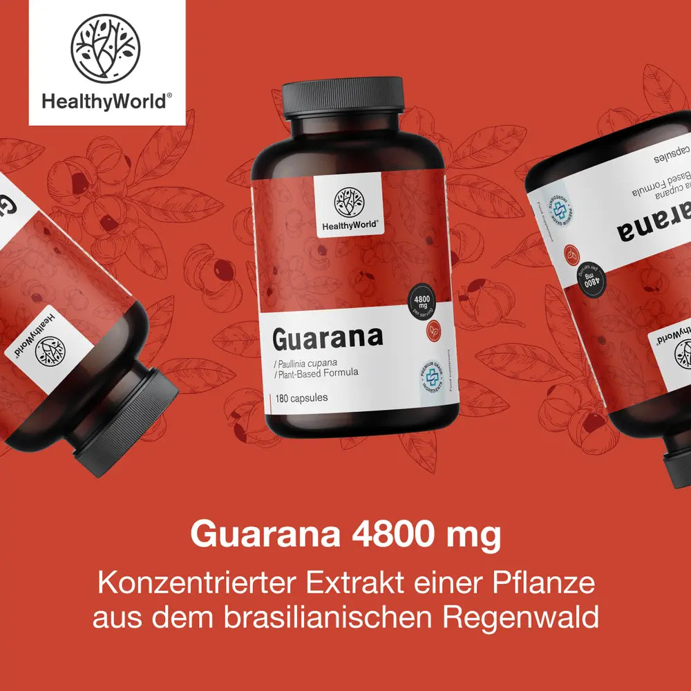 HealthyWorld | Guarana 4800 mg - 180 Kapseln