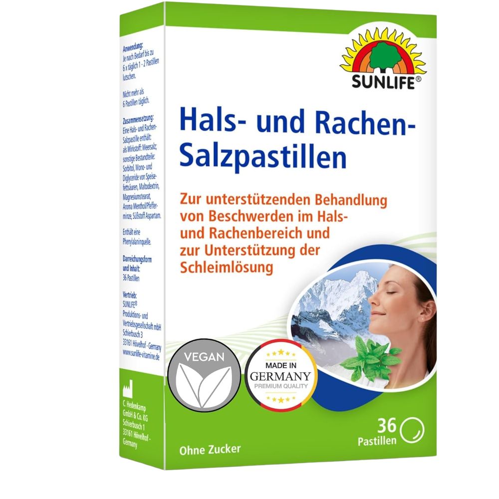 Sunlife | Hals- und Rachen Salzpastillen - 36 Stk