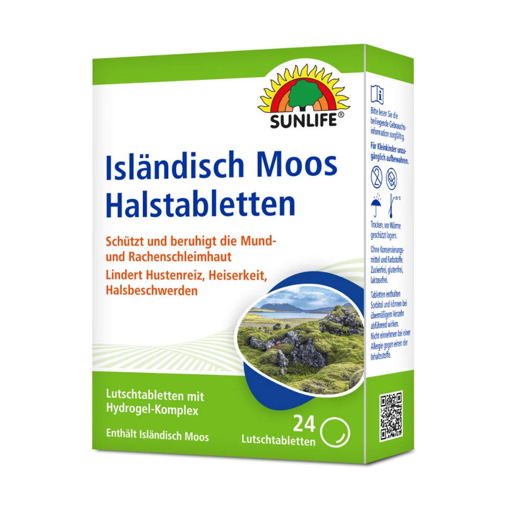 Sunlife | Halstabletten Isländisch Moos - 24 Stück