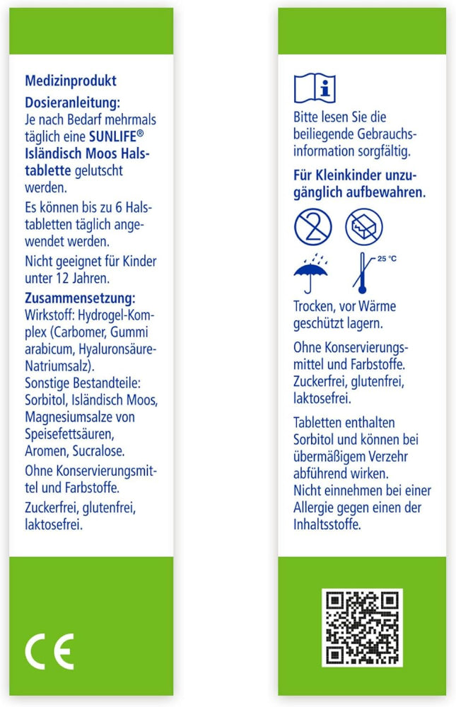 Sunlife | Halstabletten Isländisch Moos - 24 Stück