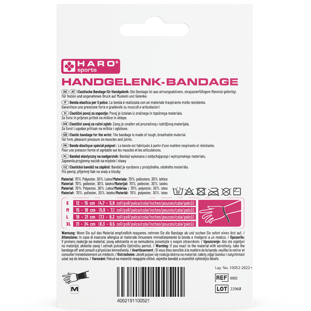 Haro | Handgelenkbandage 1 Stück - Größen: S & M