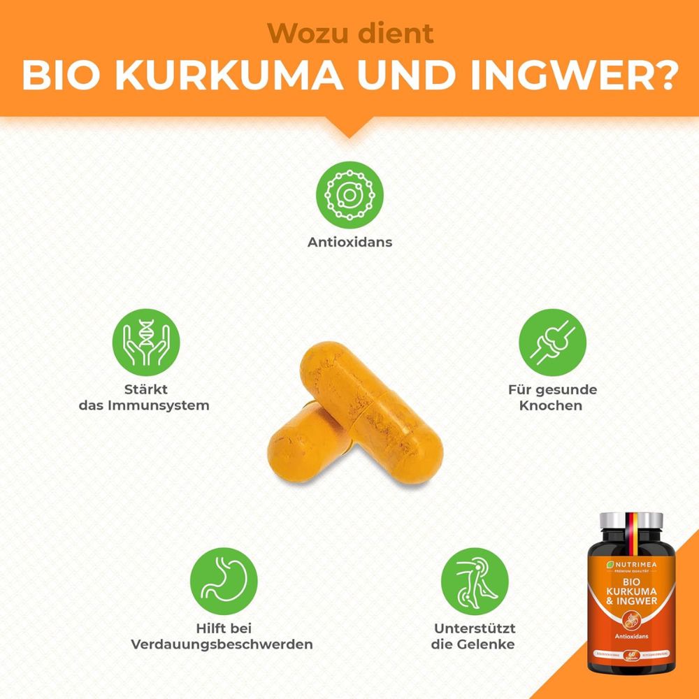 Nutrimea | Kurkuma & Ingwer  – 60 Kapseln