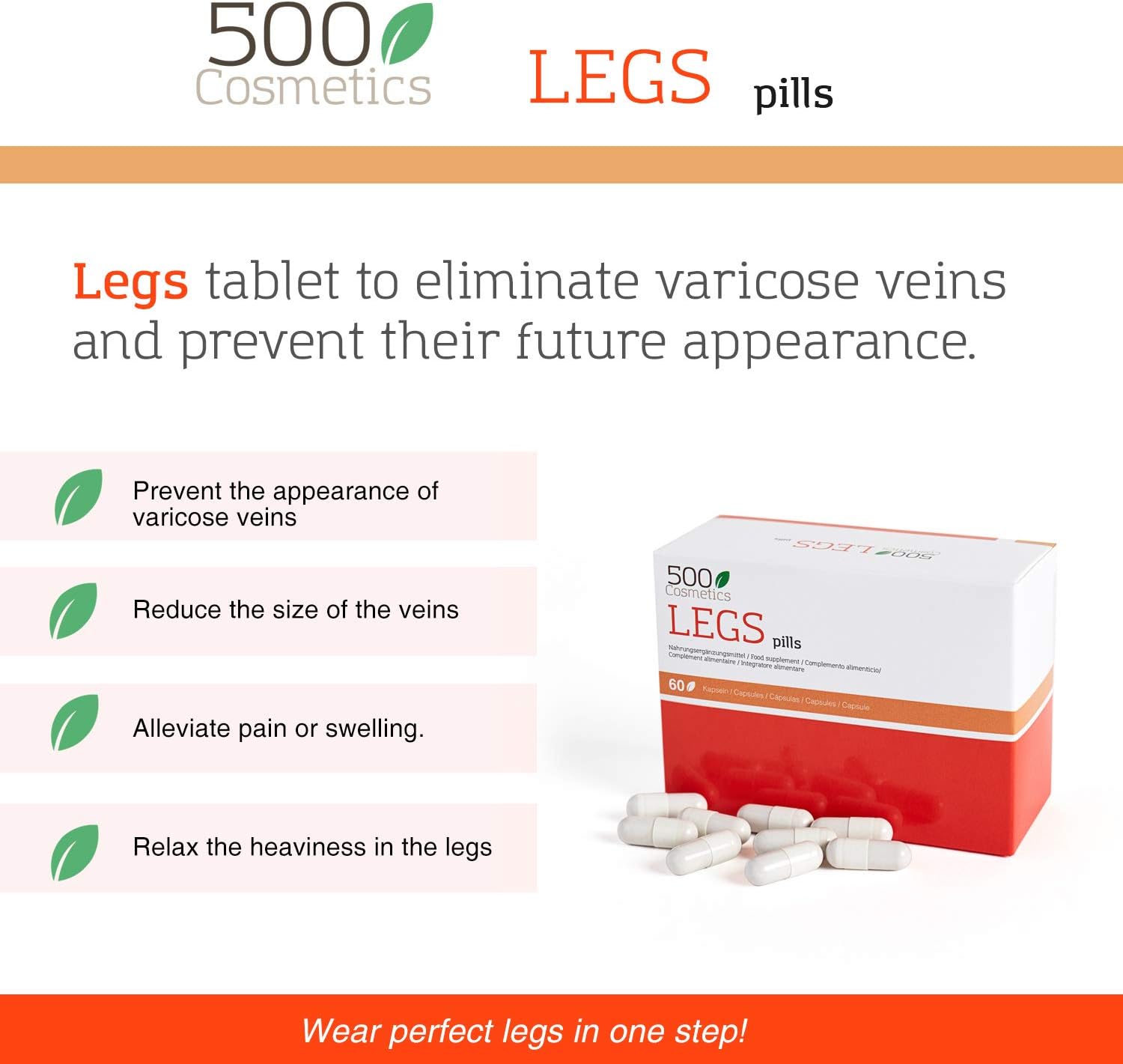 500Cosmetics | Legs - zur Vorbeugung von Krampfadern