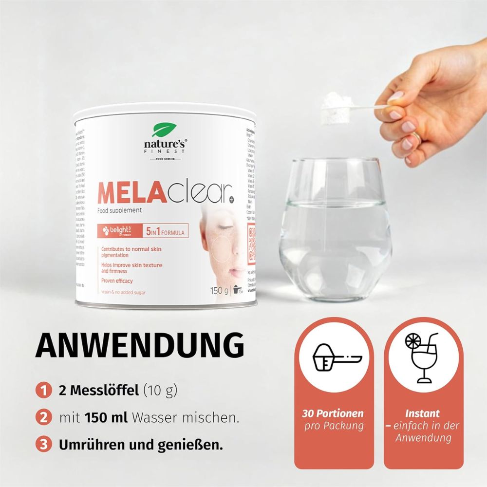 Nature's Finest | MELAclear+ gegen Pigmentflecken & für einen ebenmäßigen Hautton