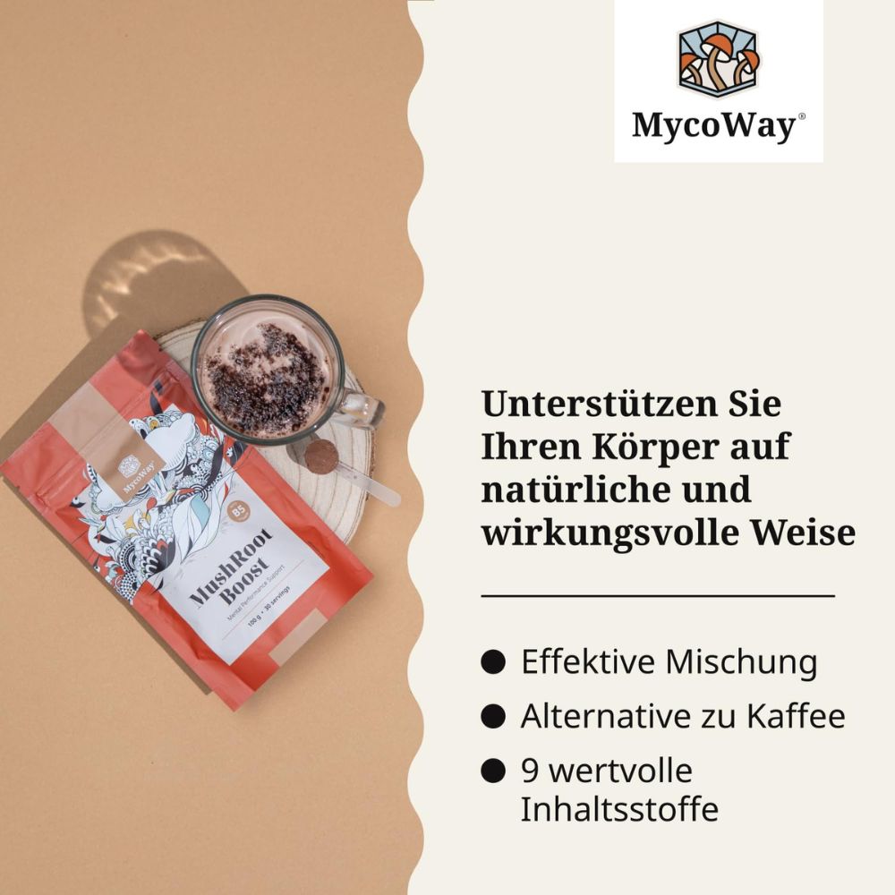 MycoWay | MushRoot Boost - Getränk für geistige Leistungsfähigkeit - 100g
