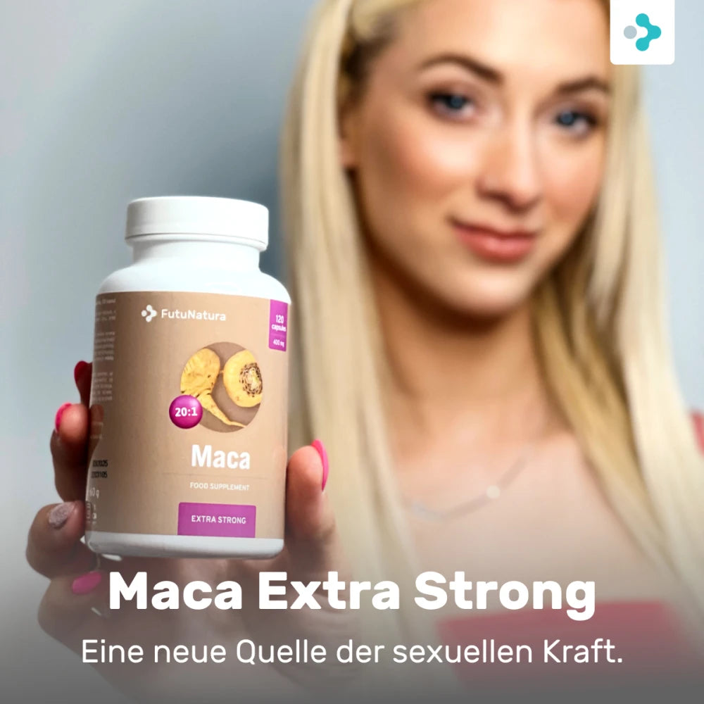 FutuNatura | Maca 20:1 Extra Strong für Energie und Libido - 120 Kapseln