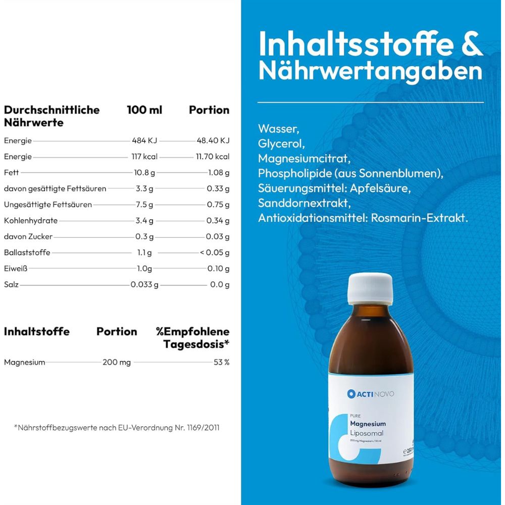 ActiNovo | Magnesium Liposomal 200mg - 250ml