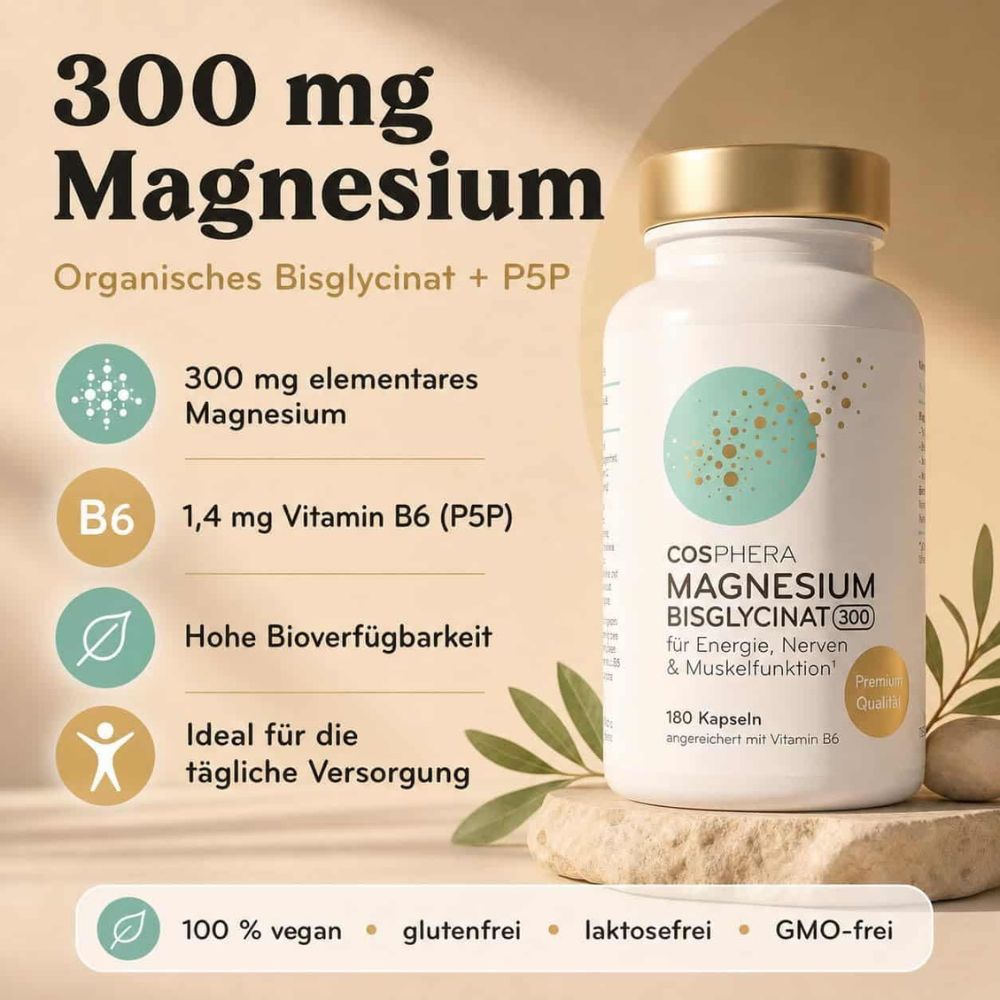 Cosphera | Magnesium Bisglycinat 300 – 180 Kapseln
