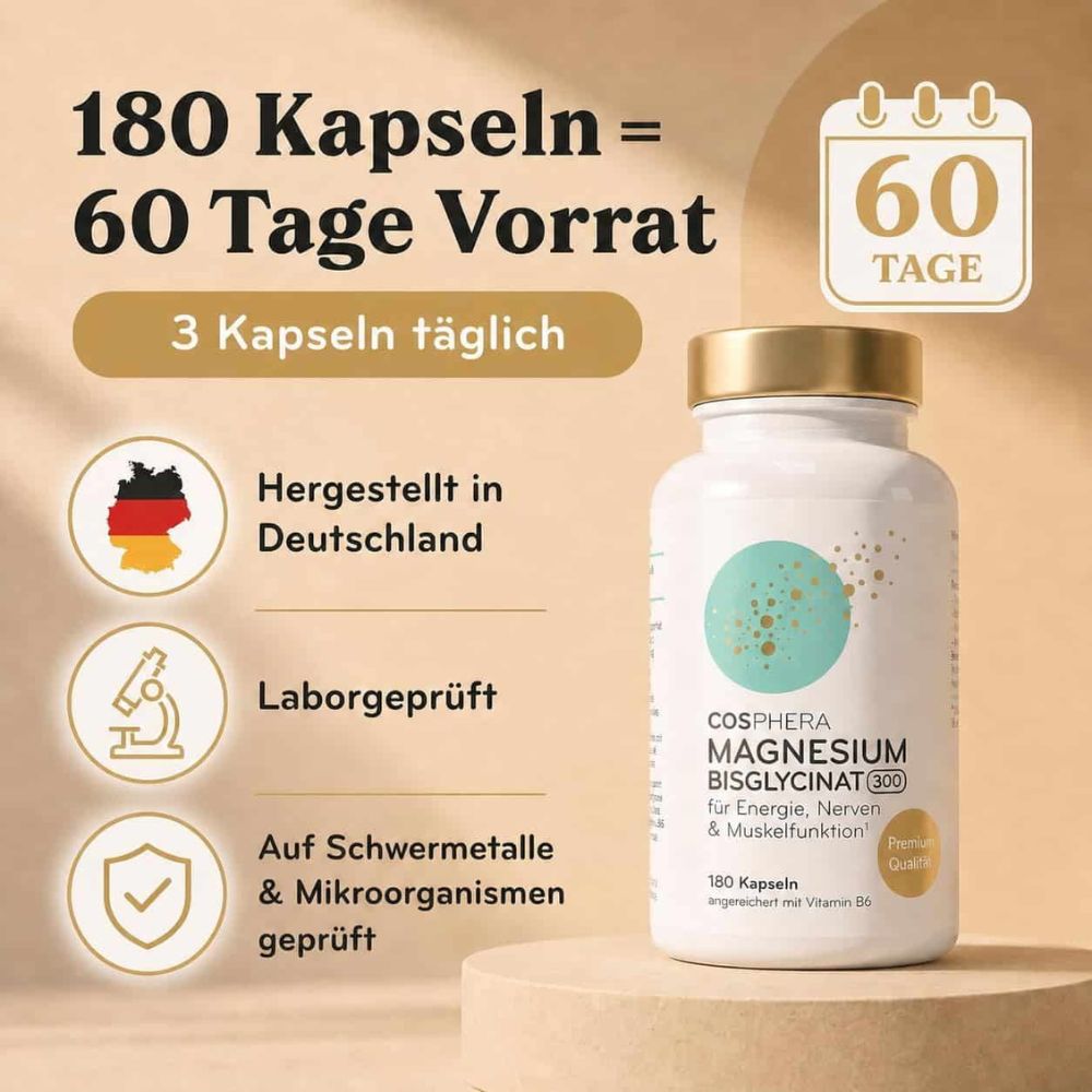Cosphera | Magnesium Bisglycinat 300 – 180 Kapseln