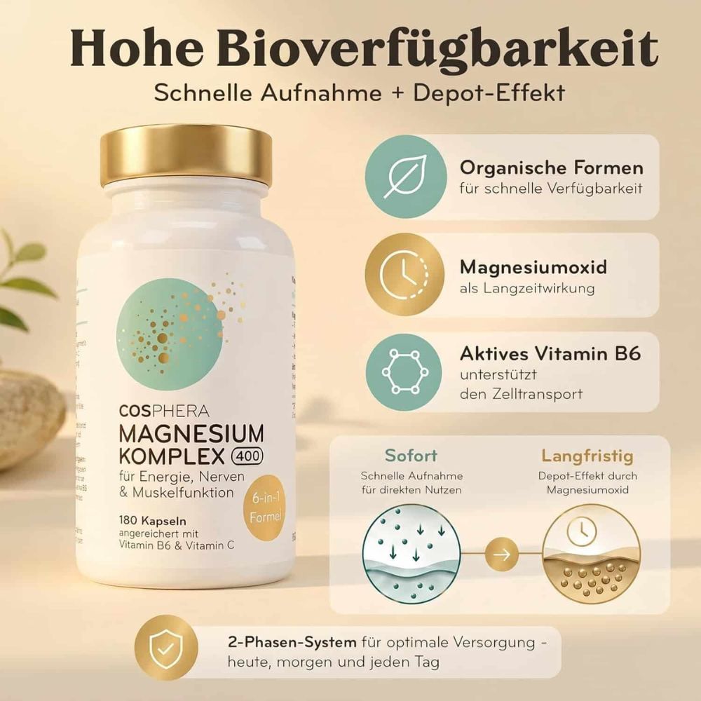 Cosphera | Magnesium Komplex 400 – 180 Kapseln