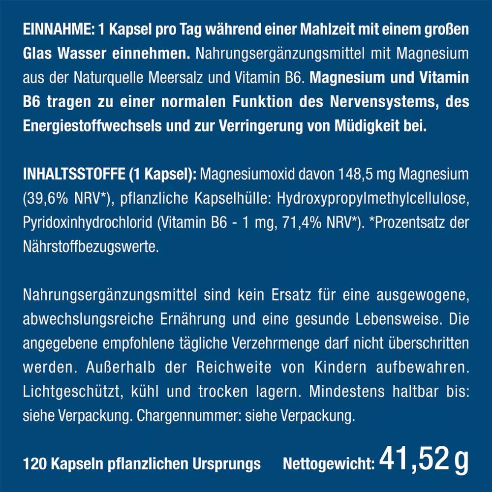 Nutrimea | Marines Magnesium  – 120 Kapseln
