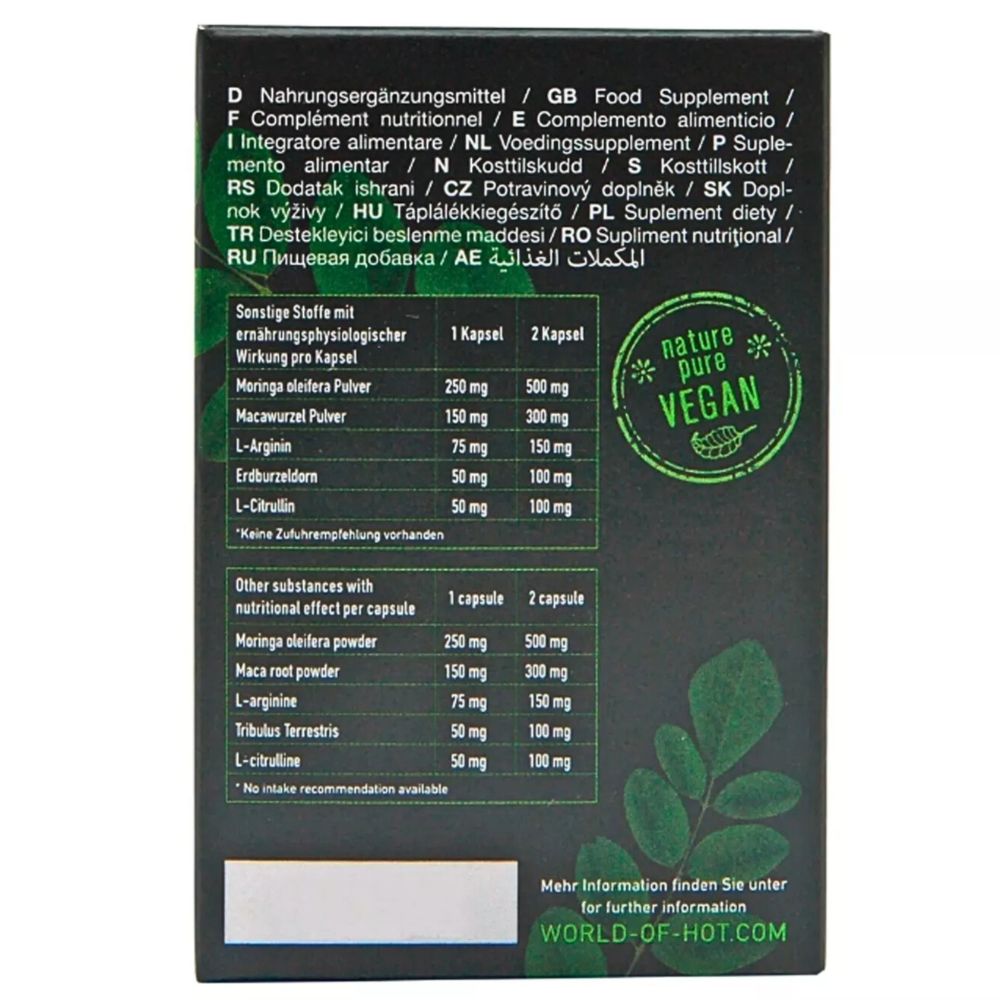 HOT | Moringa Man Power mit Maca und L-Arginin - Lustverstärker ohne Chemie