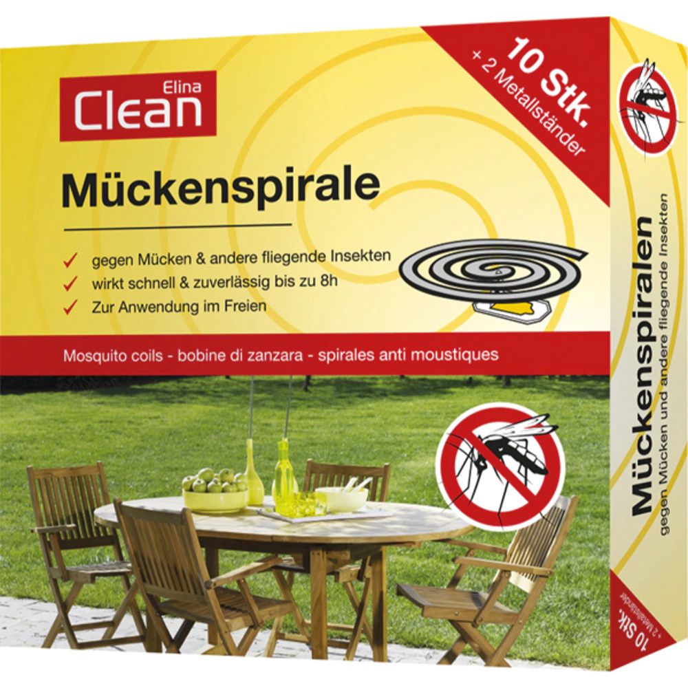 Elina Clean | Mückenspirale mit Metallständern - 10 Stück