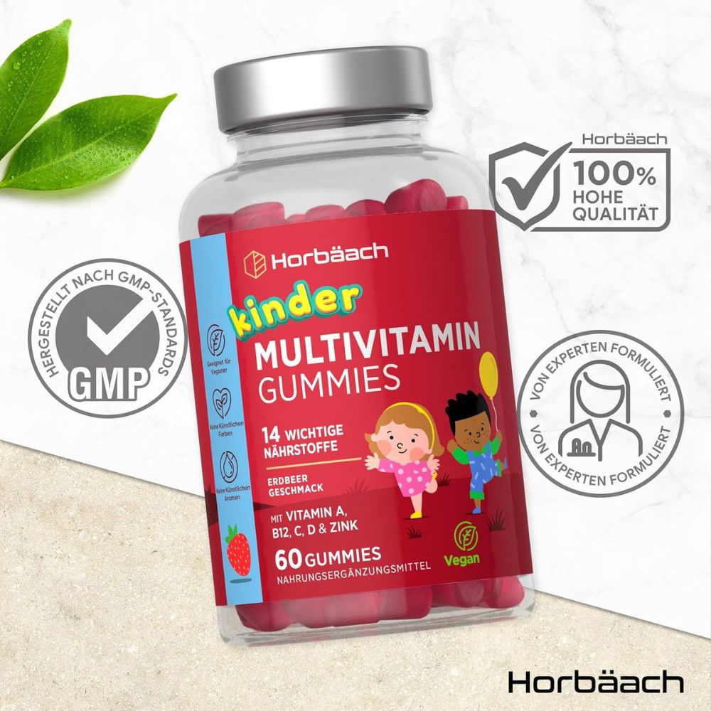 Horbaach | Multivitamin Gummibärchen für Kinder - 60 Stück