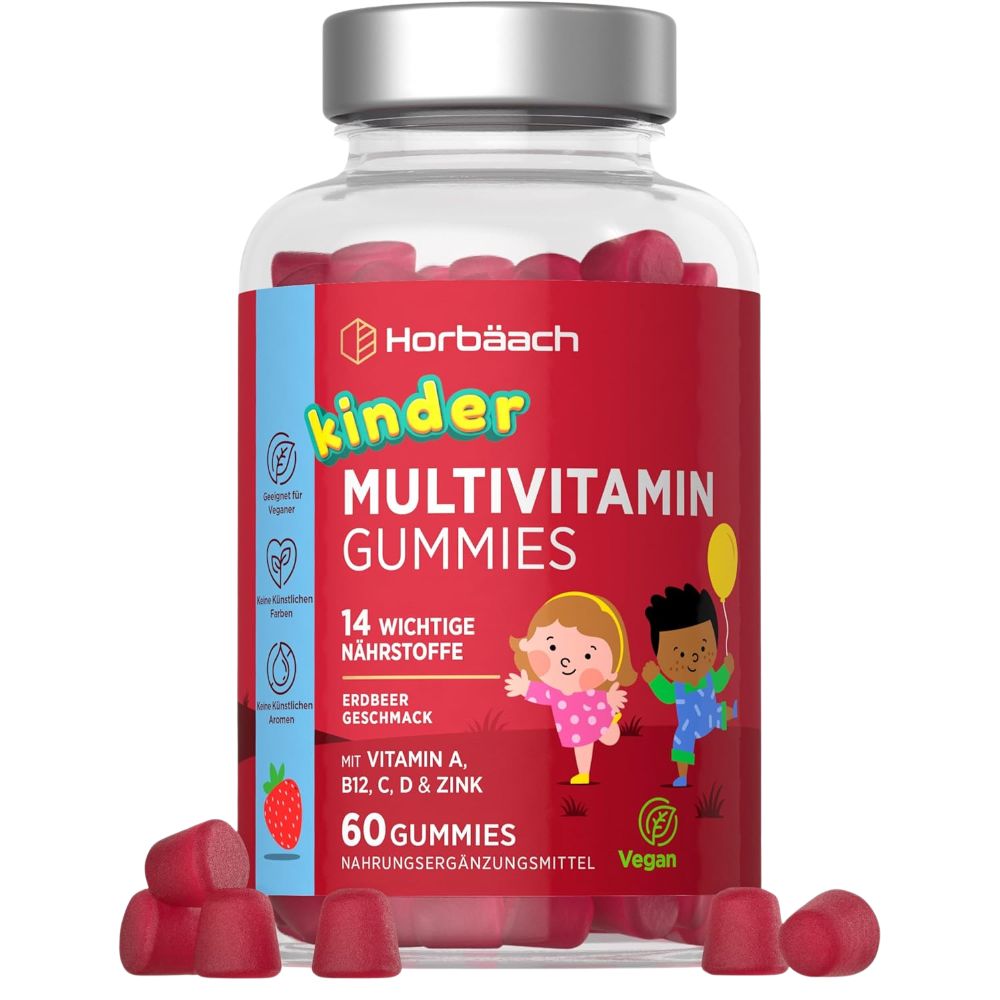Horbaach | Multivitamin Gummibärchen für Kinder - 60 Stück